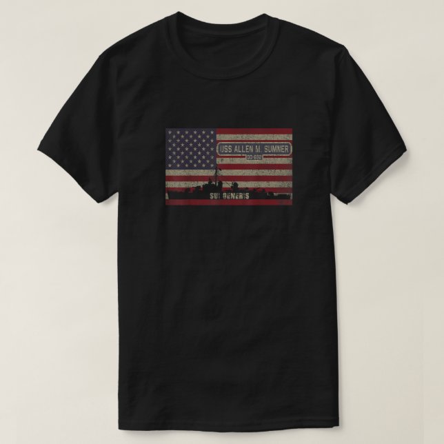Camiseta Uss Allen M Sumner Dd 692 Destroyer Ship Usa Ameri (Frente do Design)