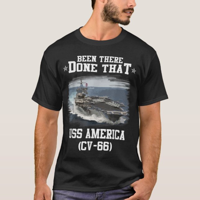 Camiseta USS America CV- 66 Aircaft Carrier Veterans Day Fa (Frente)