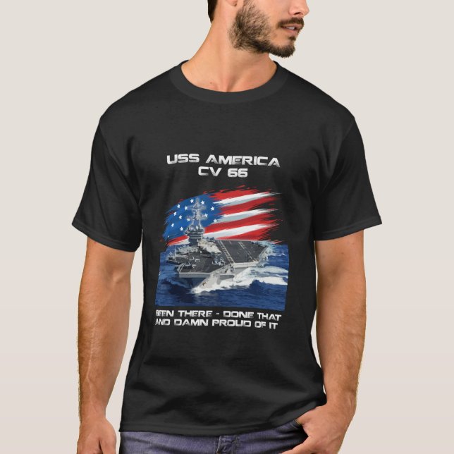 Camiseta USS America CV 66 Transportadora Veteran USA Fla (Frente)