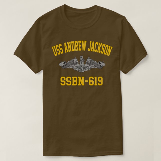 Camiseta USS Andrew Jackson SSBN619 2998 (Frente do Design)