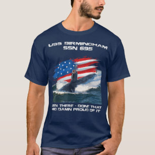 Camiseta USS Birmingham SSN-695 American Flag SubMarine Vet