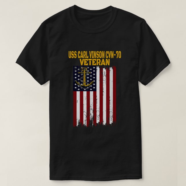 Camiseta USS Carl Vinson CVN-70 Transportadora Veteran (Frente do Design)