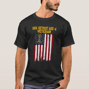 Camiseta USS Detroit AOE 4 Rápido Combate Entregar Veterano