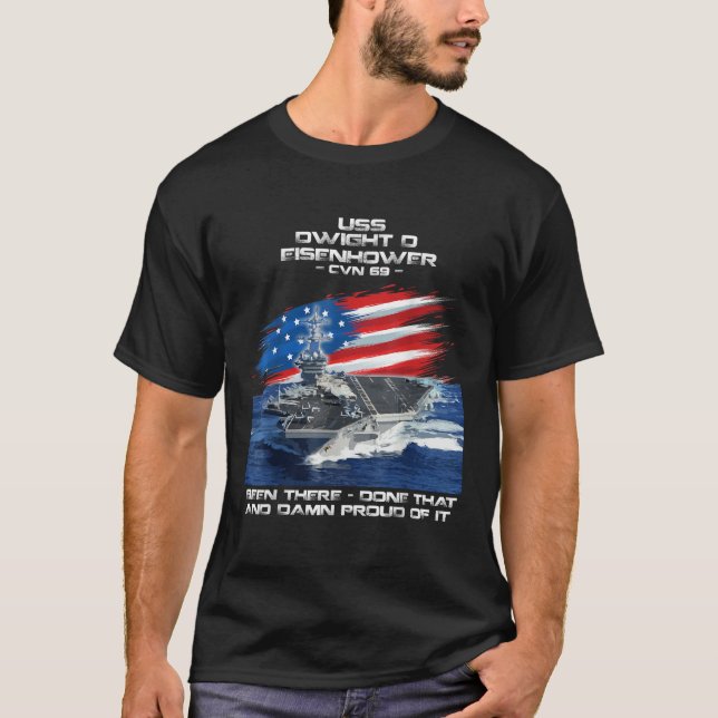 Camiseta USS Dwight D Eisenhower CVN 69 Transportadora de A (Frente)