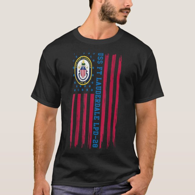 Camiseta USS Ft Lauderdale LPD28 Amphibous Transport Dock (Frente)