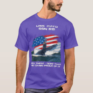 Camiseta USS Gato SSN615 American Flag Submarine Veteran Xm