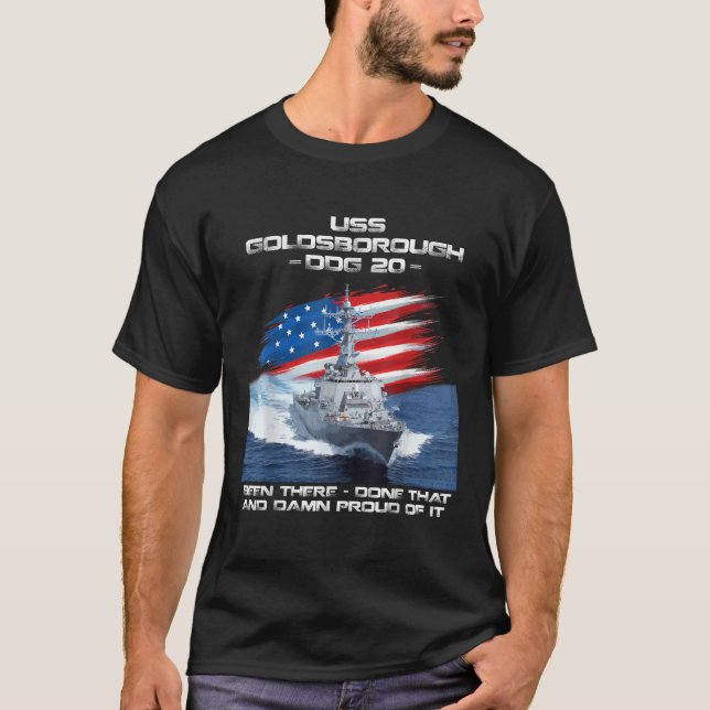 Camiseta USS Goldsborough DDG 20 Destroyer Ship Veterans Da (Frente)