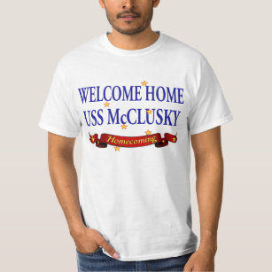 Camiseta USS Home bem-vindo McClusky