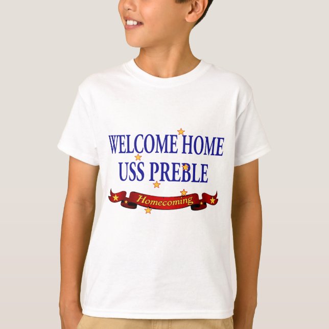 Camiseta USS Home bem-vindo Preble (Frente)