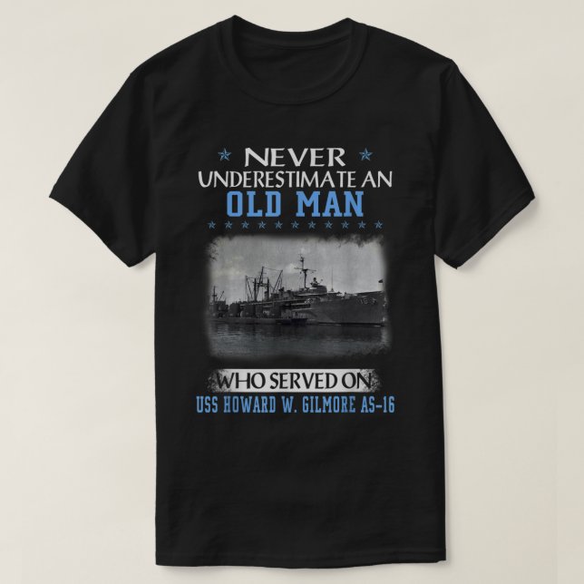 Camiseta USS Howard W Gilmore AS16 Veteranos Dia Pai (Frente do Design)