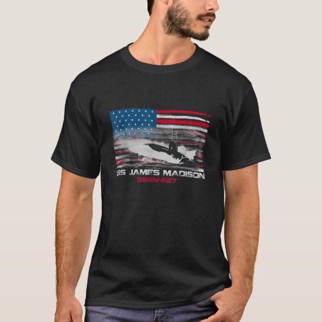 Camiseta USS James Madison SSBN 627 Nuclear Submarino Ameri (Frente)