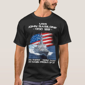 Camiseta USS John Basilone DDG-122 Destroyer Ship USA Flag