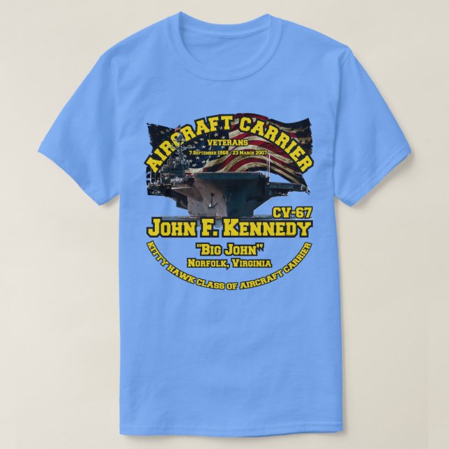 Camiseta USS John F Kennedy CV67 supertransportadora (Frente do Design)