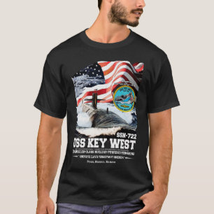 Camiseta USS Key West SSN722 veteranos submarinos