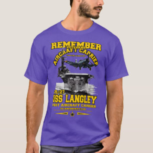 Camiseta USS Langley CVL27 veteranos porta-aviões ligeiros