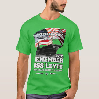 Camiseta USS Leyte CV32 Veterano do porta-aviões Essexclass
