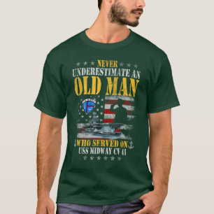 Camiseta USS Midway CV 41 Porta-Aviões Bandeira Subestimado