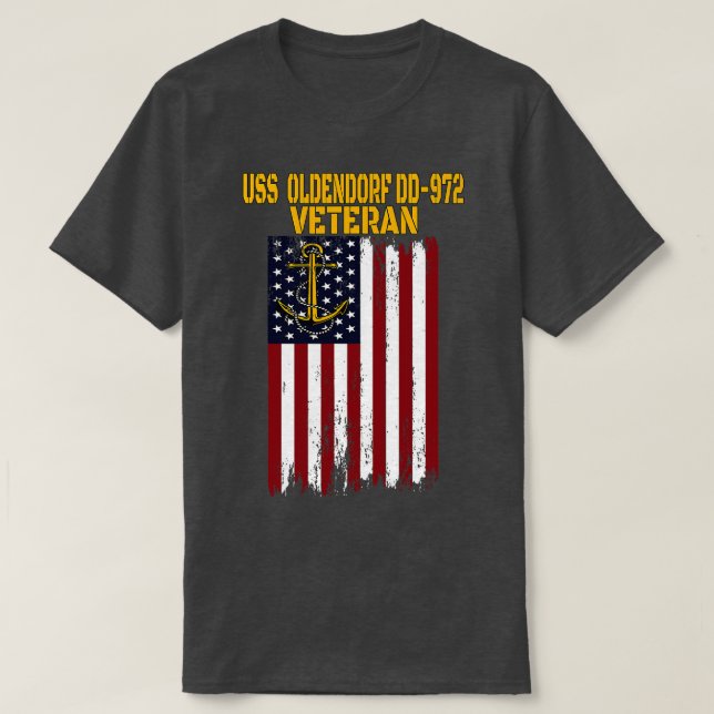 Camiseta USS Oldendorf DD972 Veteranos de guerra pais do di (Frente do Design)