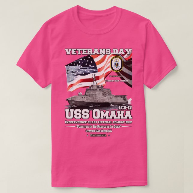 Camiseta USS Omaha LCS12 Independência - Marinho EUA (Frente do Design)