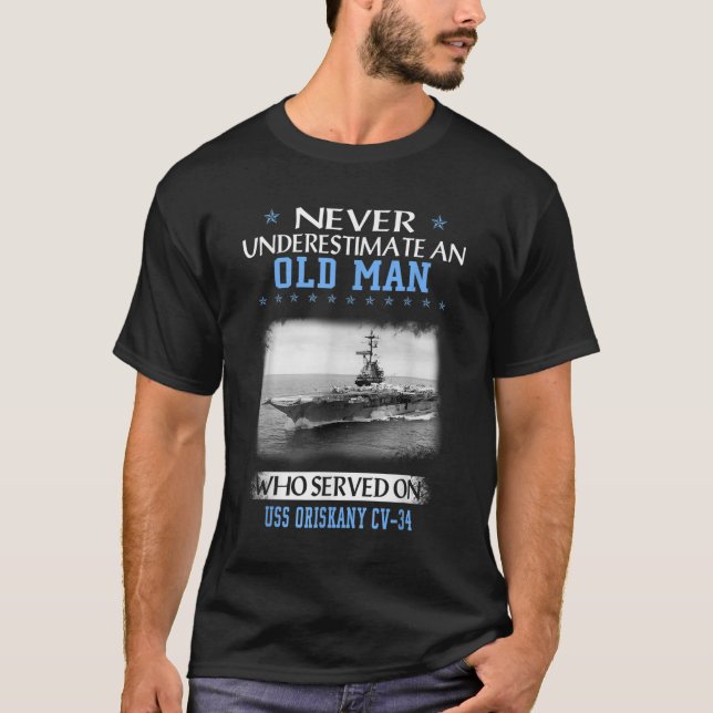 Camiseta USS Oriskany CV34 Veteranos Dia Pai (Frente)