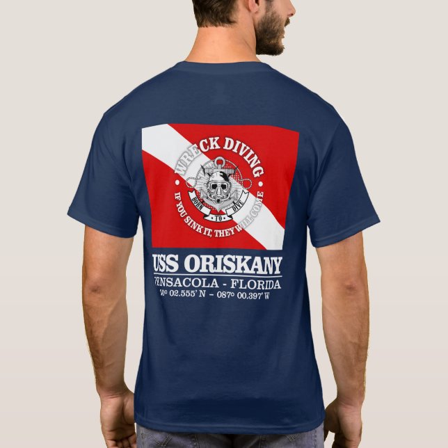 Camiseta USS Oriskany (melhores destroços) (Verso)