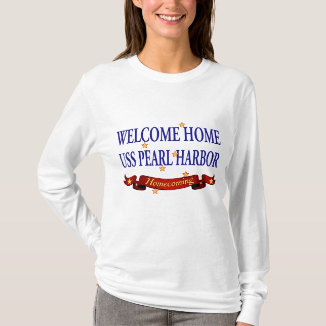 Camiseta USS Pearl Harbor Home bem-vindo (Frente)