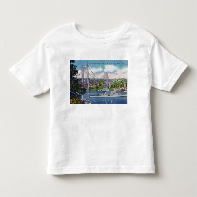 Camiseta USS Portland que passa sob a ponte de St John (Frente)