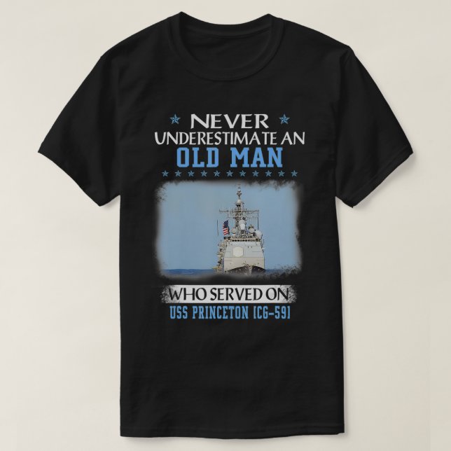 Camiseta USS Princeton CG59 Ticonpeta Classe Cruiser Fathe (Frente do Design)