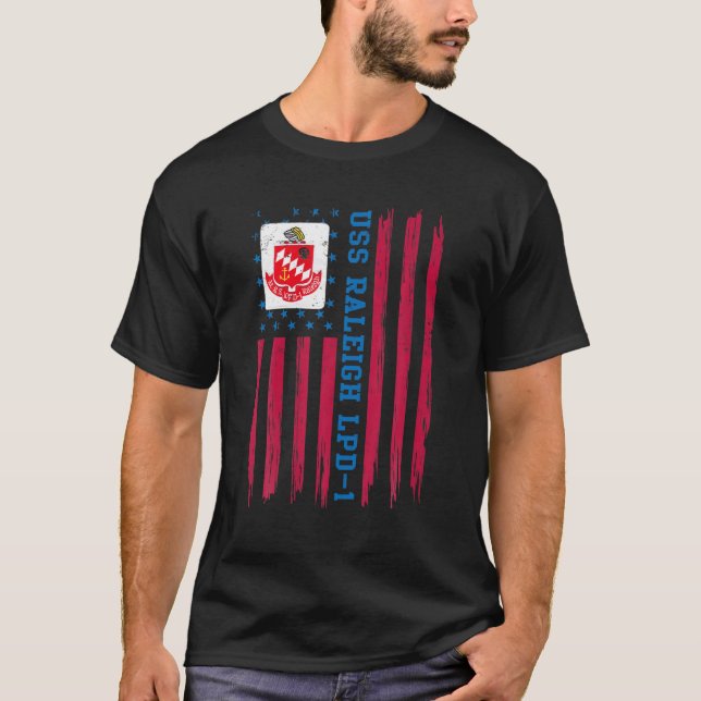 Camiseta USS Raleigh LPD- 1 Navio anfíbio de transporte V (Frente)