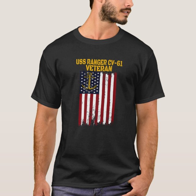 Camiseta USS Ranger CV-61 CVA-61 Transportadora de Aeronave (Frente)