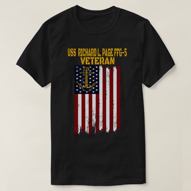 Camiseta USS Richard L Page FFG5 Frigate Veterans Day Faes (Frente do Design)