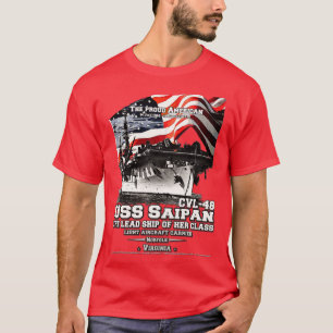 Camiseta USS Saipan CVL48 veteranos porta-aviões ligeiros