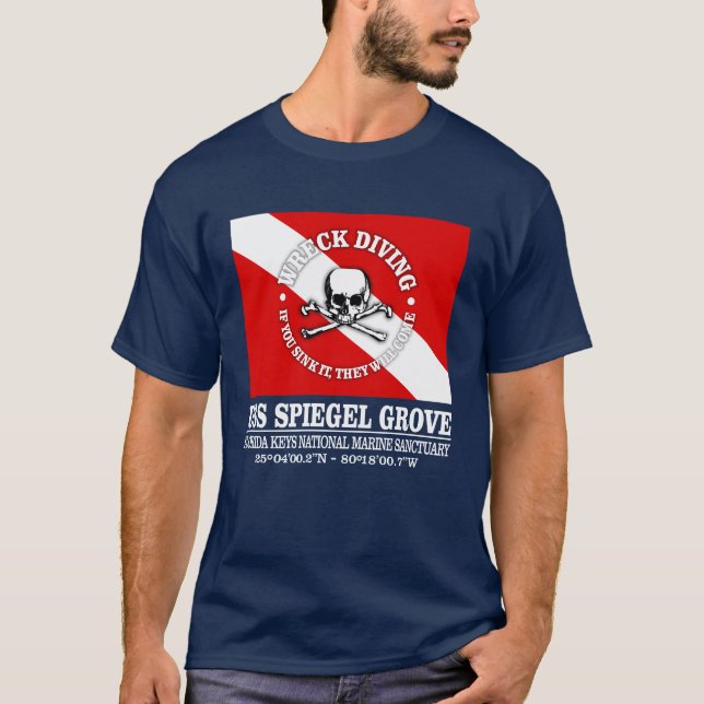 Camiseta USS Spiegel Grove (melhores destroços) (Frente)