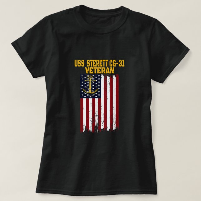 Camiseta USS Sterett CG- 31 Veteranos Cruzadores Dia do Pai (Frente do Design)