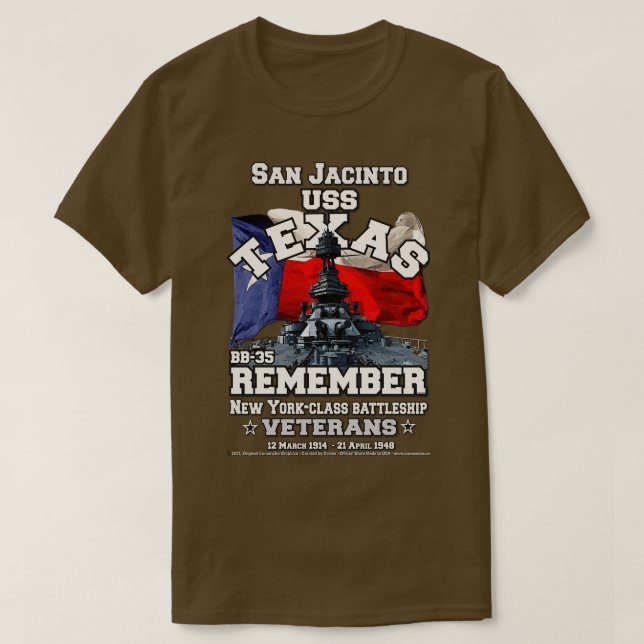 CAMISETA USS TEXAS BB35 (Frente do Design)
