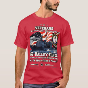 Camiseta USS Valley Forge CG50 veteranos cruzadores de Mari