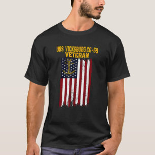 Camiseta USS Vicksburg CG 69 Veteranos Cruzadores Dia do Pa