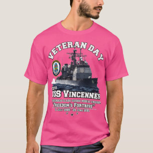 Camiseta USS Vincennes CG49 Veteranos Marinhos dos EUA
