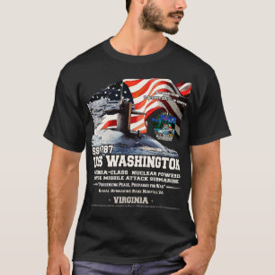 Camiseta USS Washington SSN787 Vetores submarinos