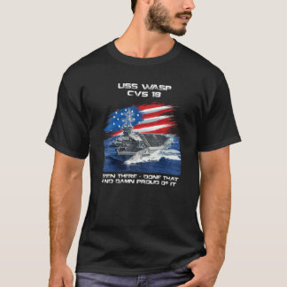 Camiseta USS Wasp CVS-18 Transportadora de Aeronaves Vetera