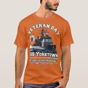 Camiseta USS Yorktown CG48 Veteranos Marinhos dos EUA