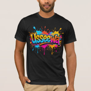 Camiseta Usseewa – Conceito de Atitude Neon Caótico
