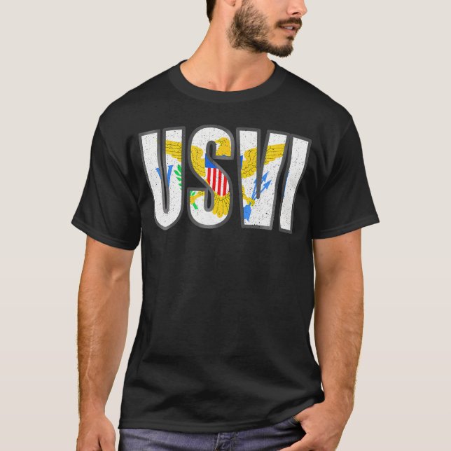 Camiseta Usvi Flag Ortodia Ilhas Virgens dos Estados Unidos (Frente)