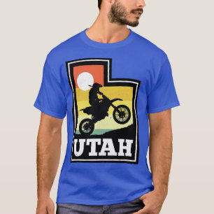 Camiseta Utah Dirt Bike Vintage Sunset State Shape