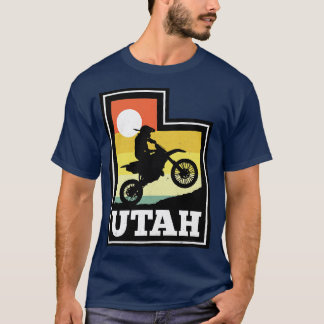 Camiseta Utah Dirt Bike Vintage Sunset State Shape