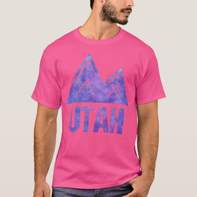 Camiseta Utah Distante Watercolor Hiking Adventure Shir (Frente)