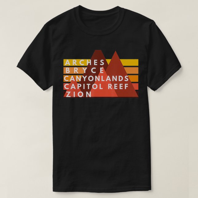 Camiseta Utah National Parks Utah's Mighty Cinco Souvenir N (Frente do Design)