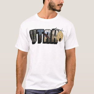 Camiseta Utah O Estado da Colmeia Letra Maiúscula