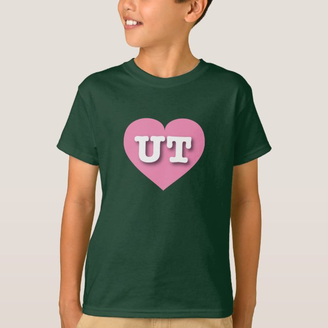 Camiseta Utah Pink Heart - Eu amo UT (Frente)