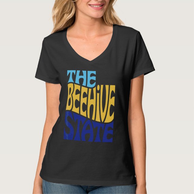 Camiseta Utah Ut Ut State Shape Motto (Frente)